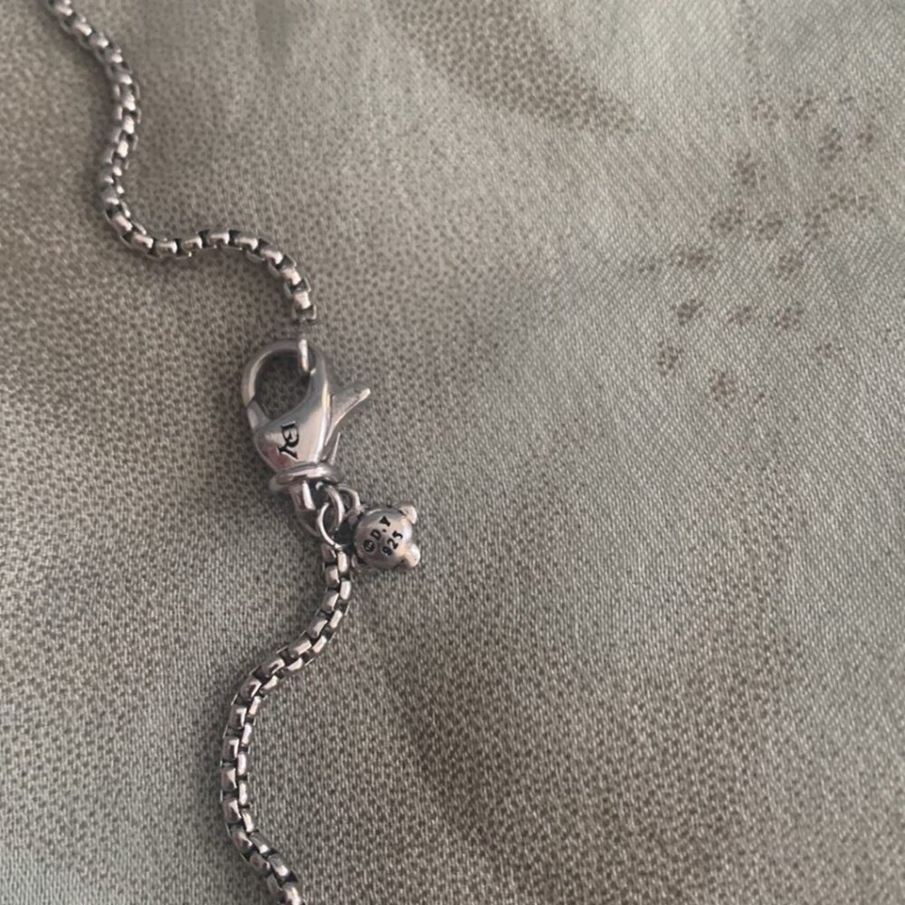 David Yurman 925 Silver with Diamonds Crossover Cross Women's Necklace